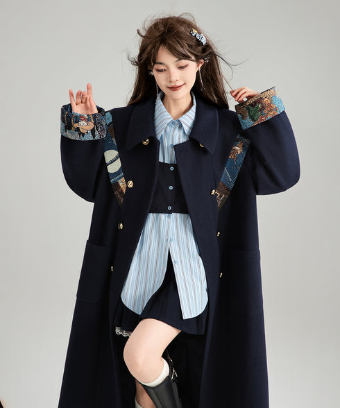 Jacquard Ribbon Cloud Shoulder Coat